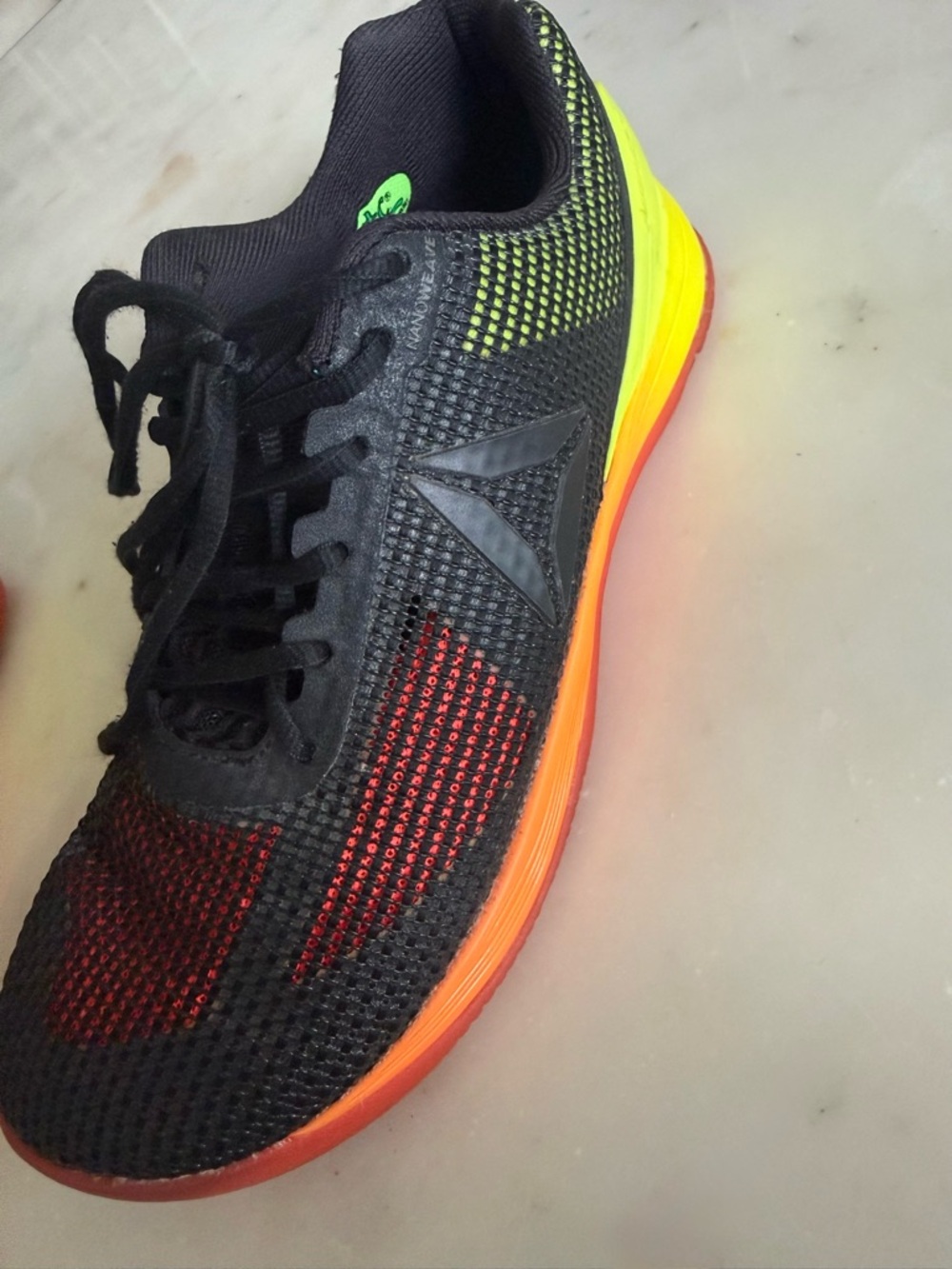 Reebok Black Neon Yellow Orange Women's Athletic Running Shoe